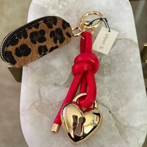 Piper Red and Gold Heart Charm Key and lipstick Holder